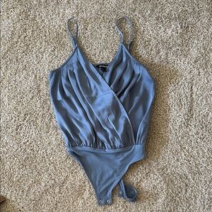 Blue Satin Bodysuit
